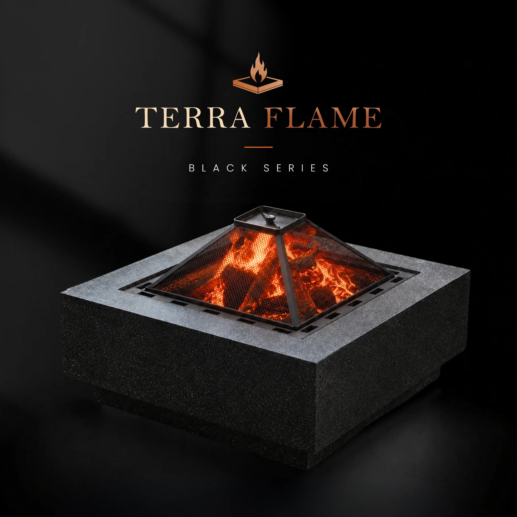 Terra Flame configured as an outdoor fireplace