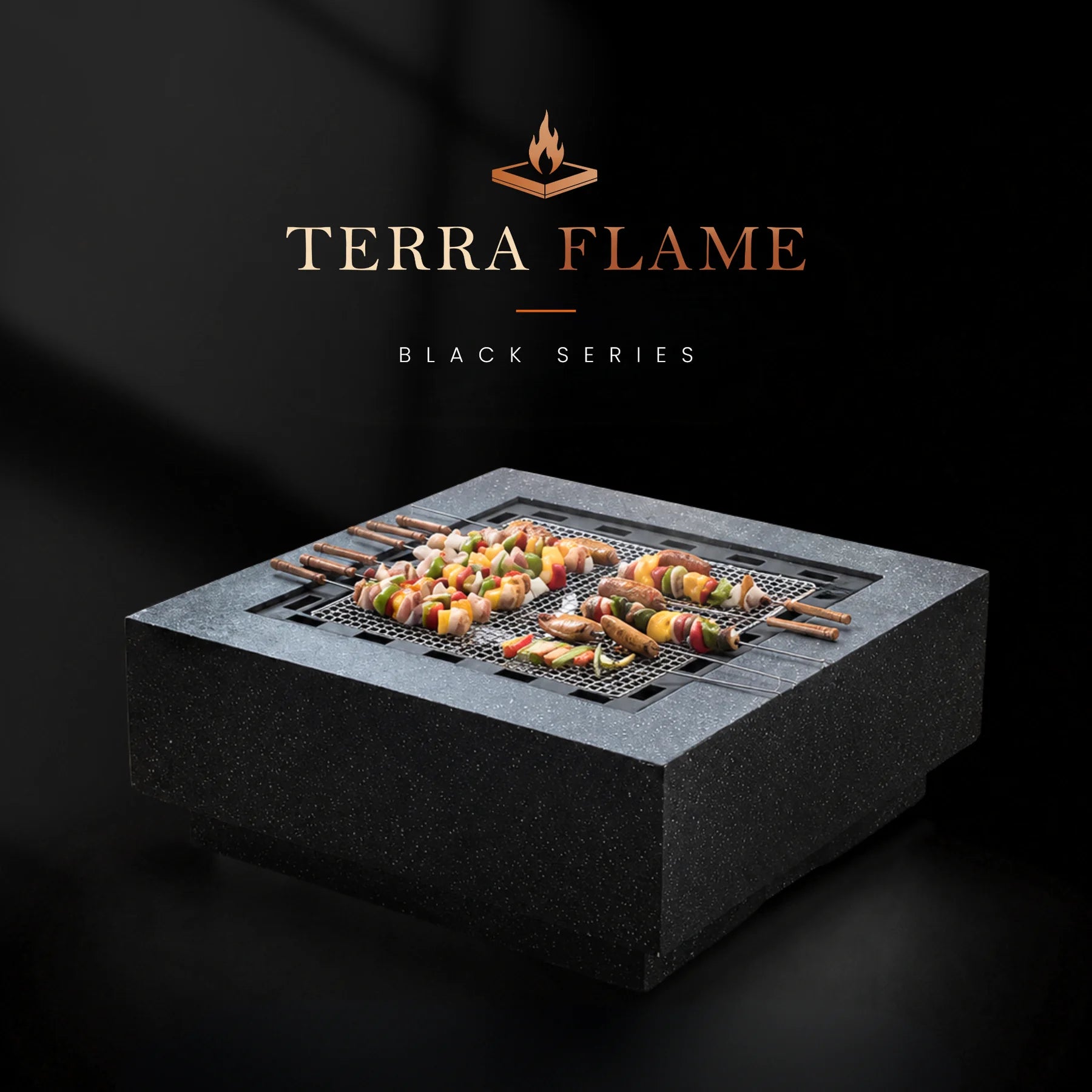 Terra Flame configured as a charcoal barbecue grill